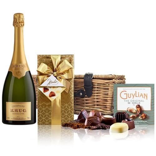 Krug Grande Cuvee Editions Champagne 75cl And Chocolates Hamper